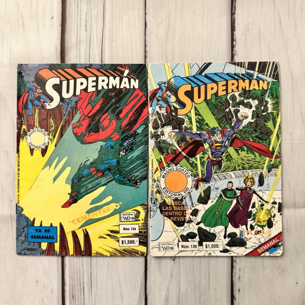 Superman Contra Comic Mexico Spanish #134 #139 Comic Lot